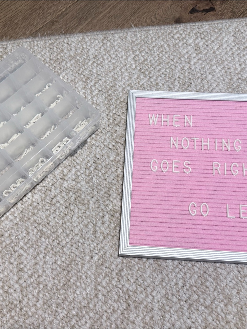Pink Letter Board with Silver Frame